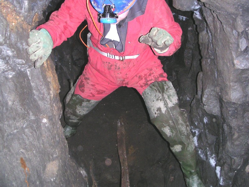 bh_crossingshaft_NW_wellgillxvein1.jpg - Crossing another sub working, at the top end of Wellgill Cross Vein.