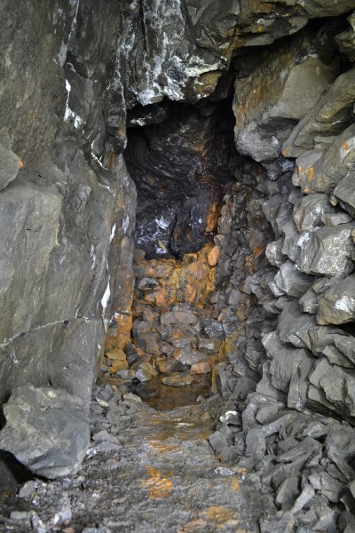 DSC_0299.JPG - Step rise and orche formation with pack walling at the top of the stope. Photo by Karli.
