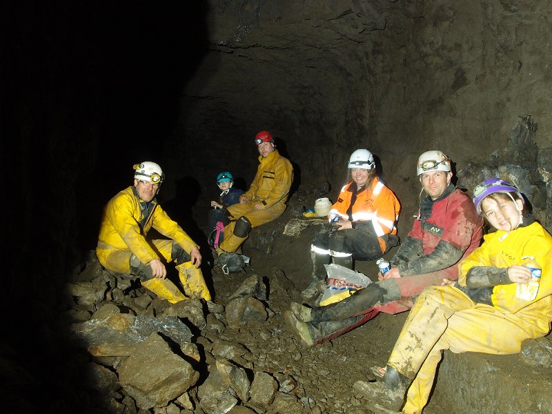 P5295065.JPG - Lunch in the VM workings, Brownley Hill Middle Vein.
