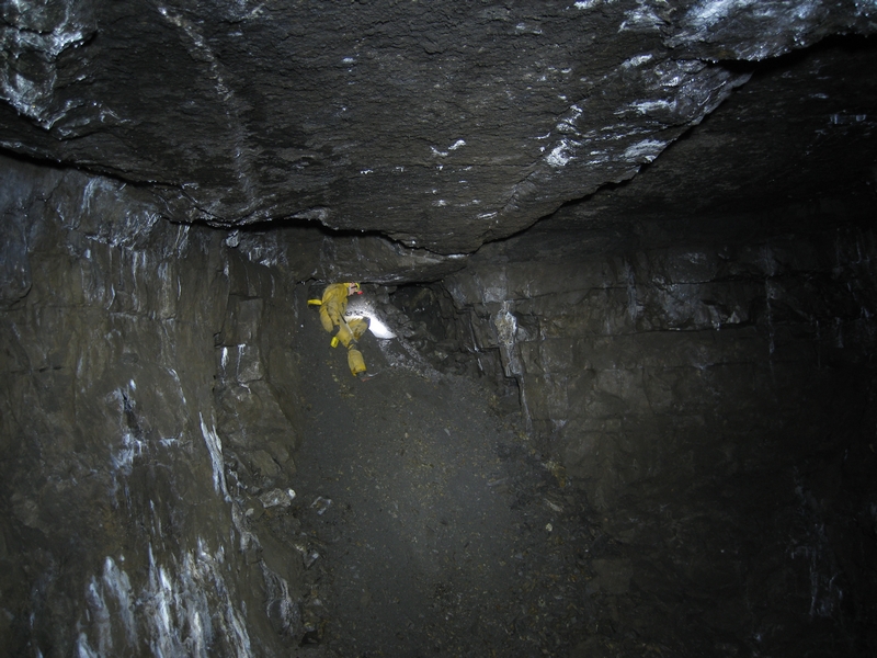 IMG_5252.JPG - Higher Flats, at the south west end is a spoil heap, you drop down it and then back up, which is were Pete is.