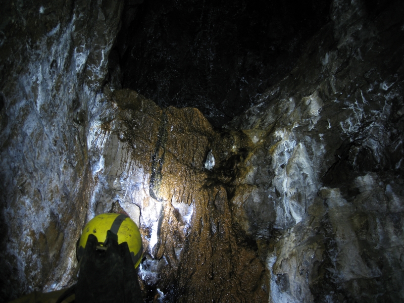 IMG_5280.JPG - Lower Flats, calcite flows in the right botton branch of the X junction.