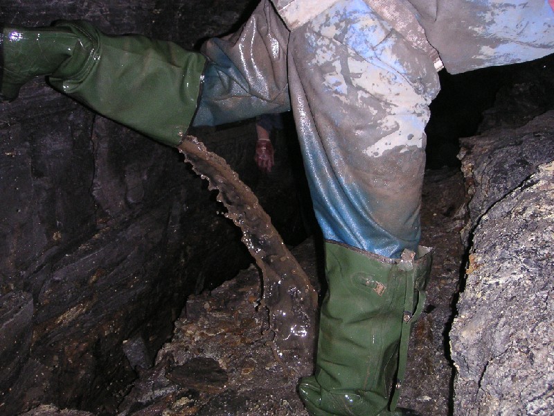 bh_fullwaders_brownleyhillvein2.jpg - The relief of emptying your waders, similar to the relief of emptying your bladder.