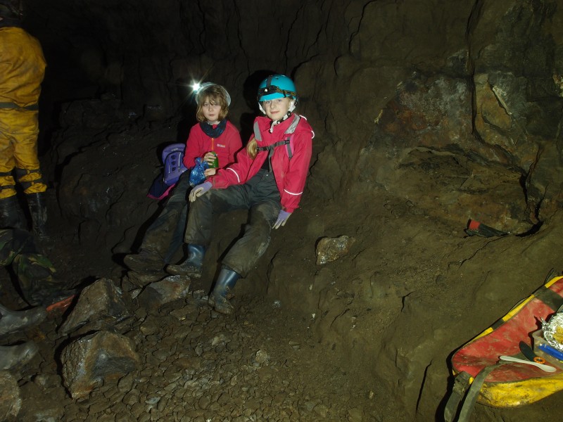 P1011731.JPG - Hannah and Rosie in the top level of the VM Stopes.