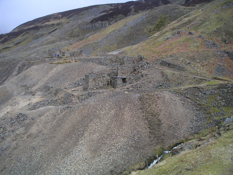 bunton_buildings.jpg - The Bunton level mineshop, dressing floor, and the remains of the water powered crusher.