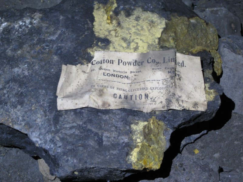 08_archer_stope_guncotton.jpg - Remains of explosive wrappers.