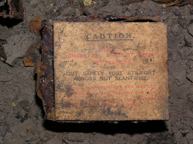 cc_mcnv_stope_detonatorlabel.jpg - This is a more legible label of another detonator tin, taken in the flats that we had lunch in.