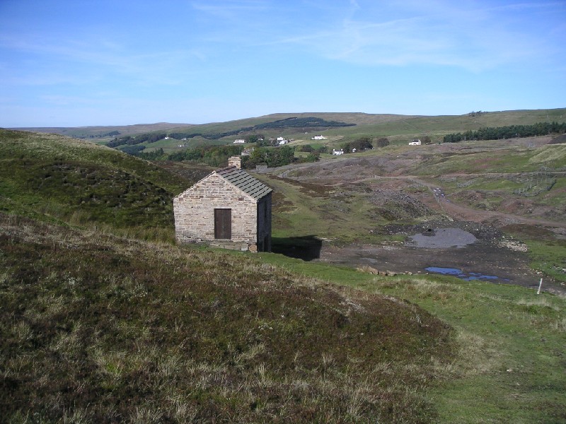 cch_mineworkshop4.jpg - Caplecleugh High mine workshop and view down the Nent Valley.