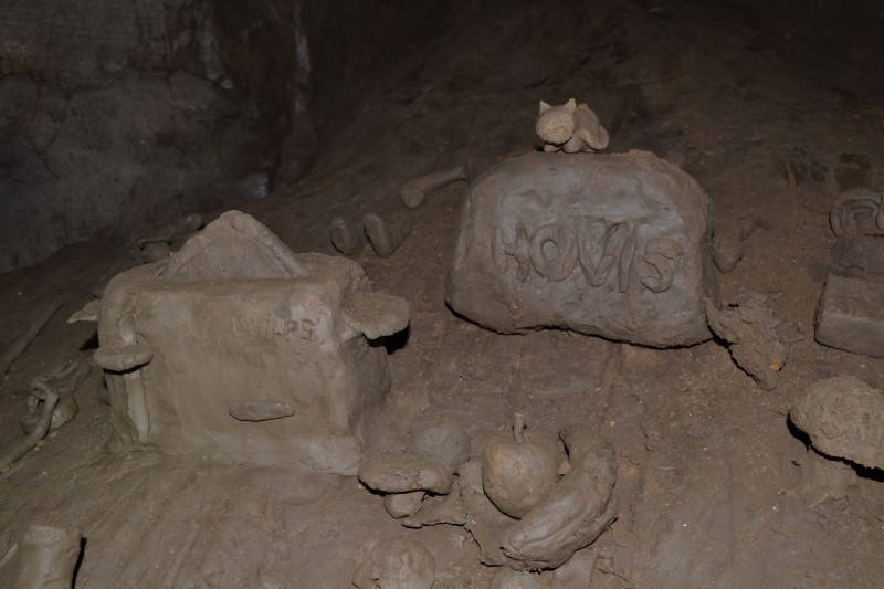 DSC_0461.JPG - Clay sculptures at the bottom of Mud Hall. Photo by Karli.