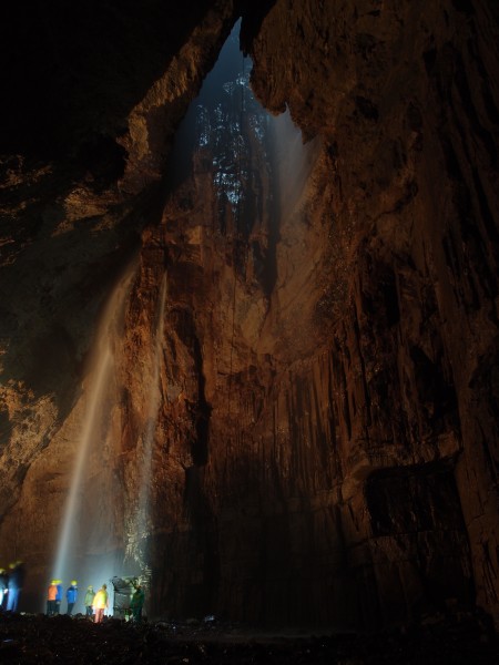 P8241458.JPG - Gaping Gill Chamber, looking up to the Main Shaft. Photo by Karli.
