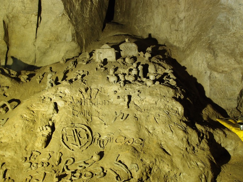 P8241477.JPG - Clay sculptures at the bottom of Mud Hall.