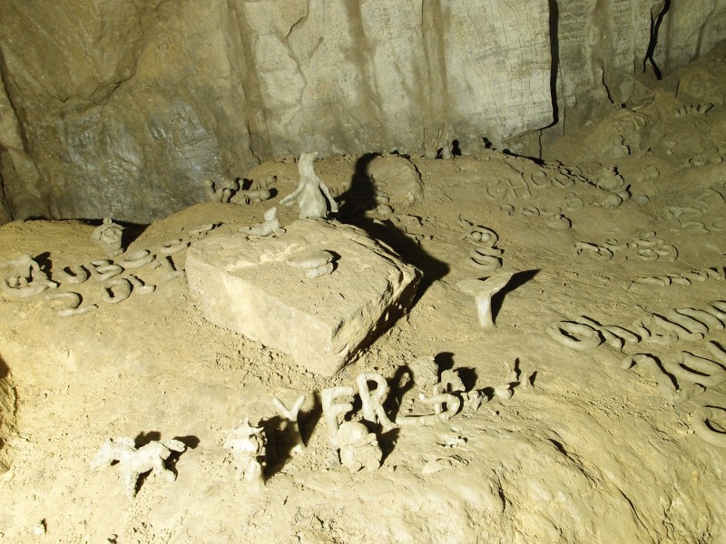 P8241480.JPG - Clay sculptures at the bottom of Mud Hall.