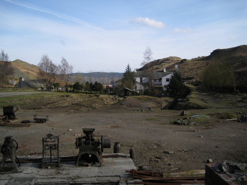IMG_0407.jpg - From the mill looking down to the the Foremans Cottage (on the left) and the Mine Office and Managers House (on the right).