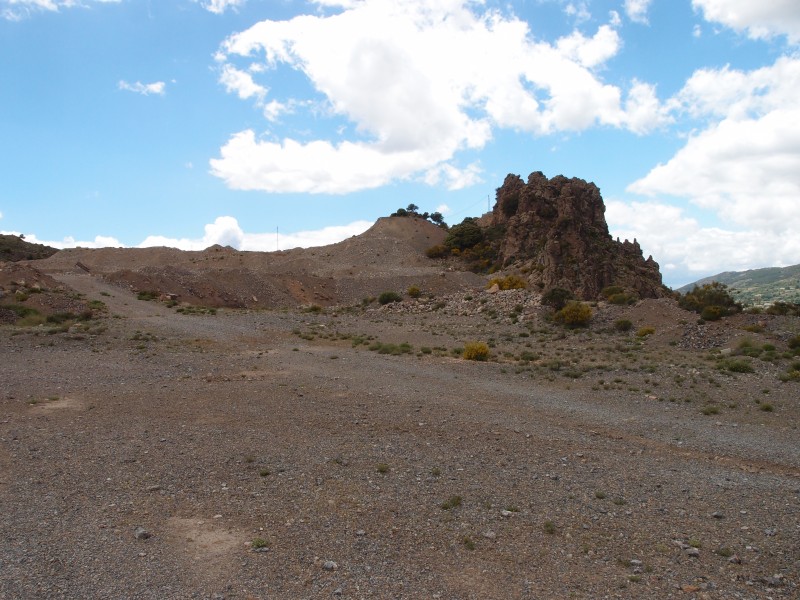 P6069501.JPG - One of the entrances to the mine site. This is where aggregates have been extracted from the old spoil heaps.