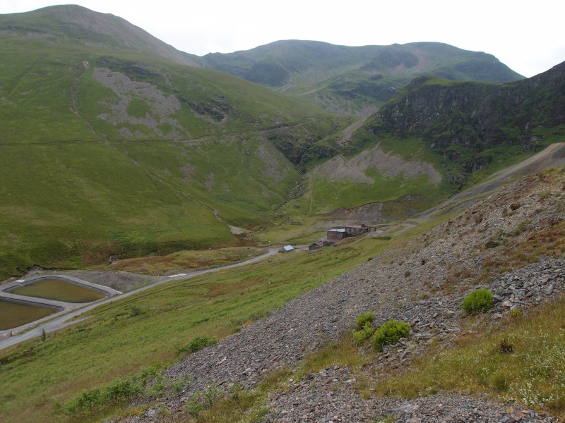 P6143350.JPG - Looking down towards the settling ponds and the main mine buildings.