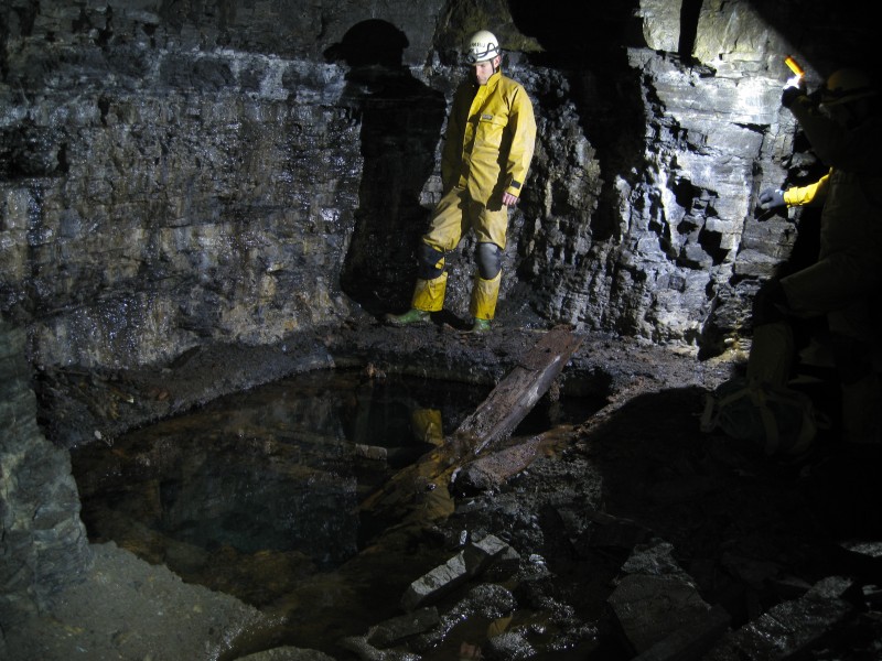 IMG_4438.JPG - Karli looking into the sump.
