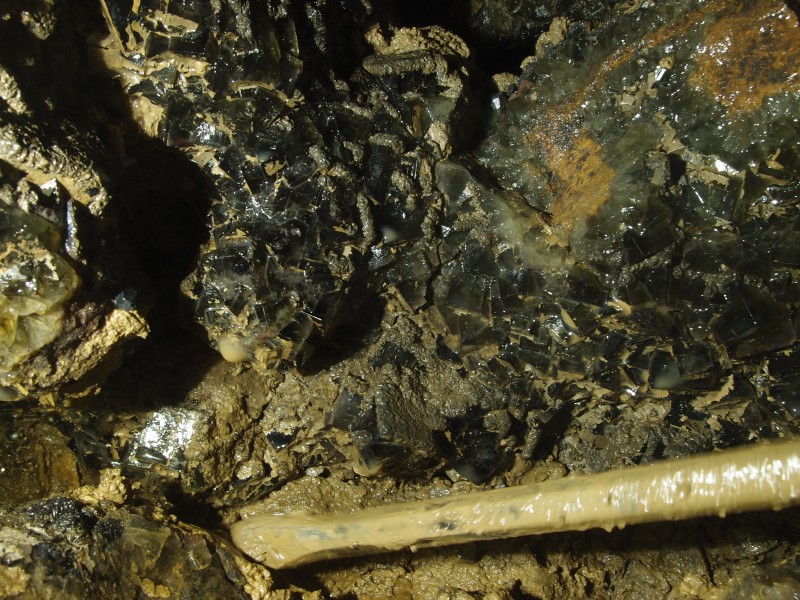 P1122346.JPG - Fluorite cubes in the cavity.