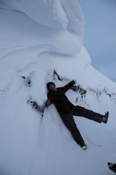 IMG_1927.JPG - Nathan and snow drift shapes
