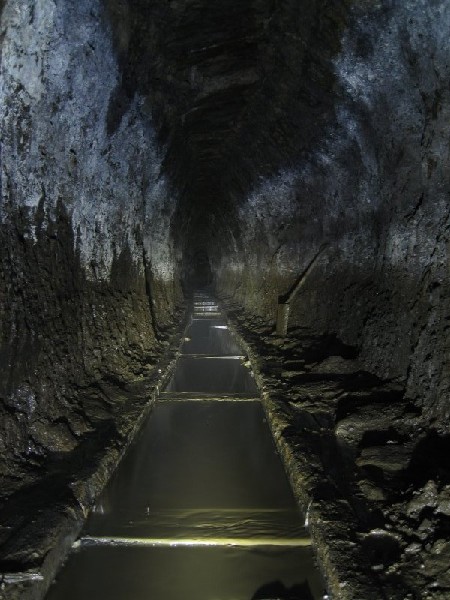 IMG_2373.jpg - Looking up the level from the adit - cleaned up rails.