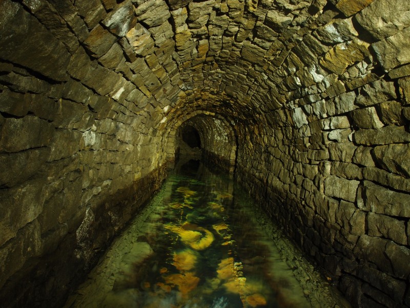 P5181010.JPG - Middlecleugh North Vein level, colours under the water.