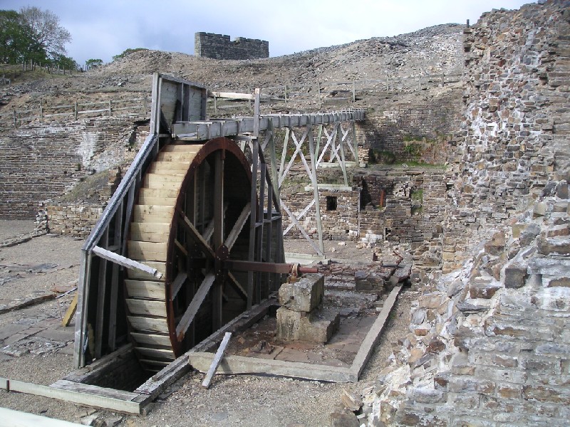 llc_smeltmill3.jpg - Waterwheel and the leat that supplies water to it. This area was actually in the smelt mill.