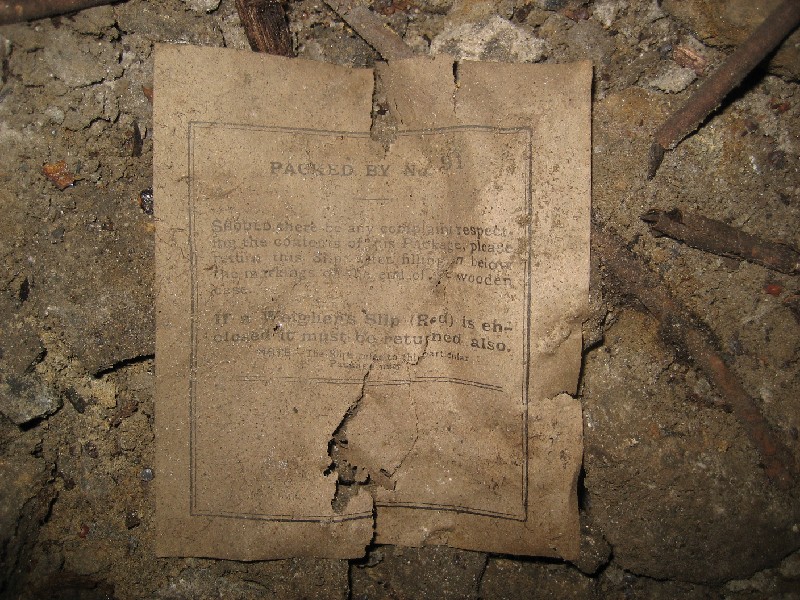 IMG_1385.jpg - Packing note, I wonder if packer 91 is still alive? Photo by Karli.