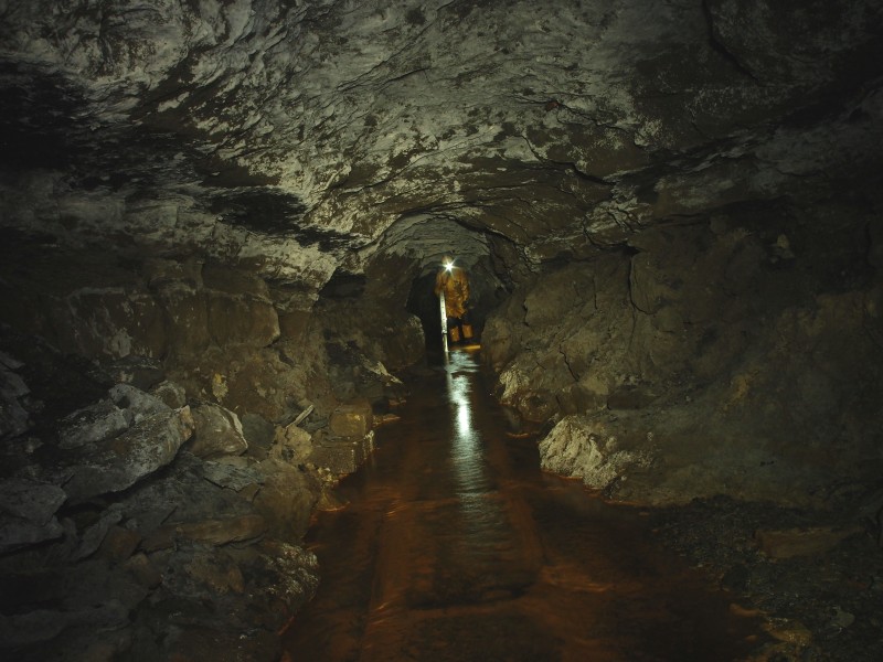 PC191660.JPG - Nentsberry Haggs Vein level running under the Great Limestone, just past Carr's Vein.