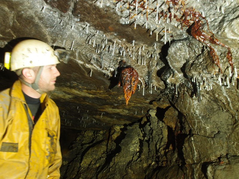 PC191686.JPG - Calcite formations in the level.