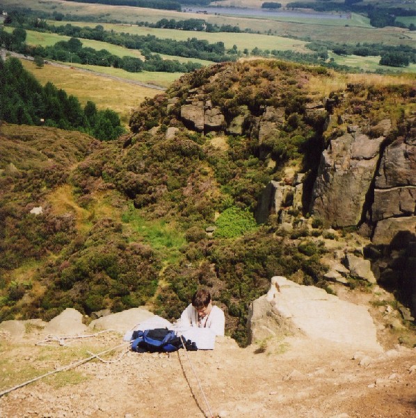 wiltonquarry1.jpg - Karl preparing to abseil down, this was when we first started our SRT.