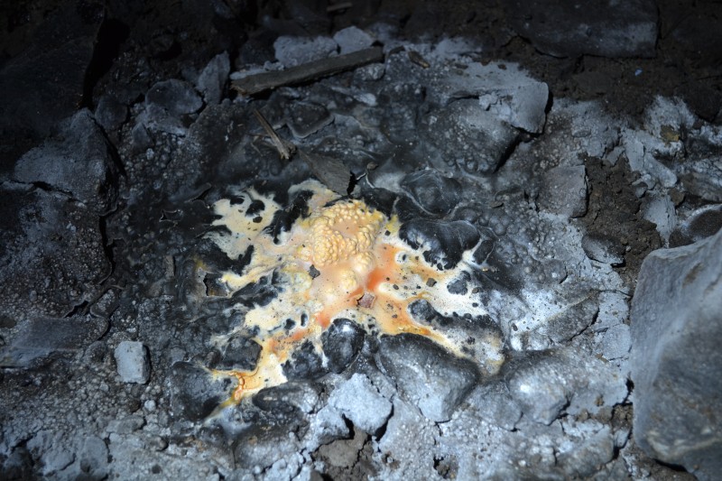 DSC_0314.JPG - Iron stained calcite formation. Photo by Karli.