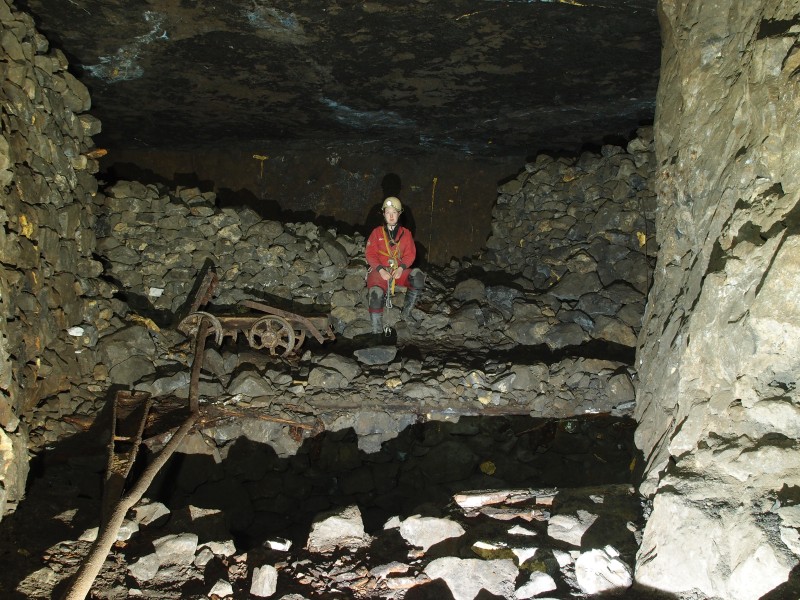P2117980.JPG - Looking over a sump from where the explosive boxes are.