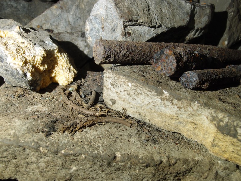 P2118025.JPG - Iron pegs and fuse.