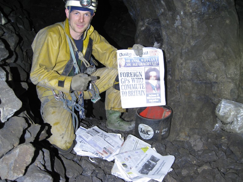 IMG_2699.jpg - Newspapers from mineral collectors, admittedly not just lying around but nicely tucked away in a plastic bag.
