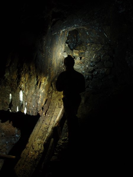 PB124674.JPG - The open wooden ore chute.