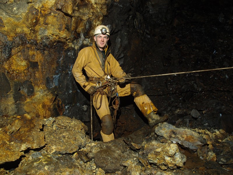 PA156784.JPG - Karli yet again ready to abseil down. Always send the young ones down first.