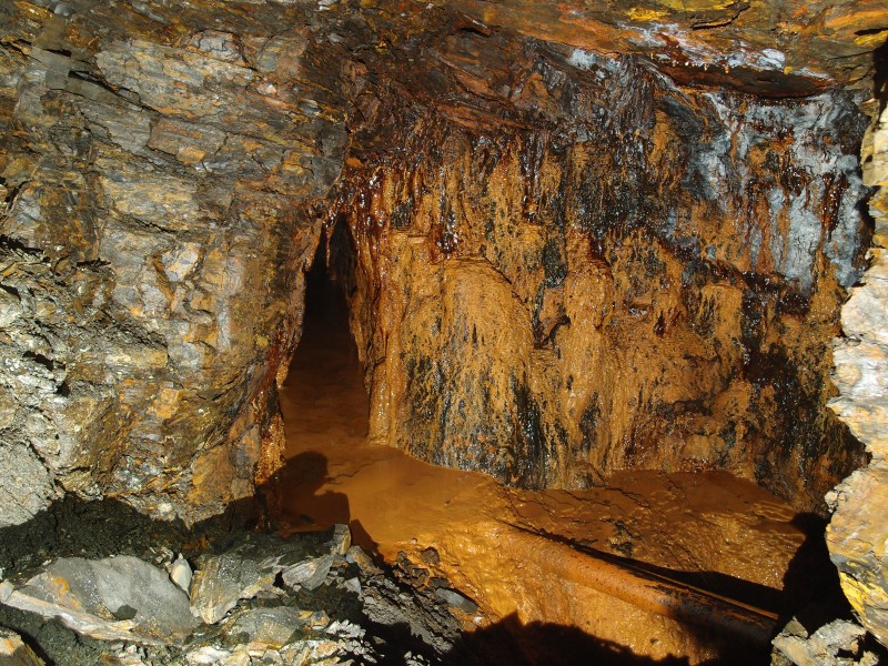 P8216652.JPG - The level going on past the first sump on the Pattinson Level crosscut.