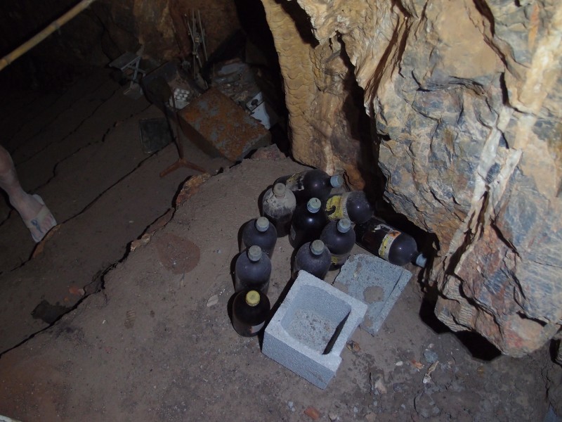 P6067803.JPG - Chemicals from the assey workshop.