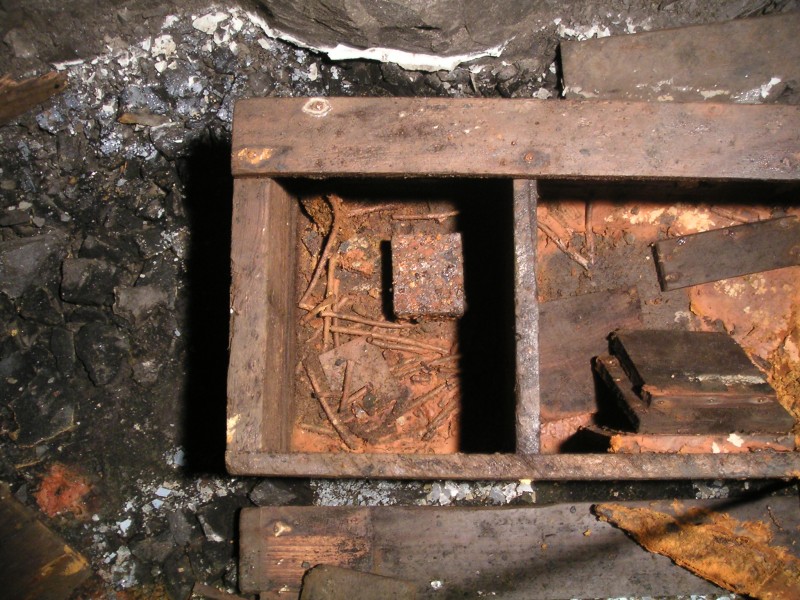 sc_sublevel2_boxesAdets.jpg - View inside the detonator and fuse box.