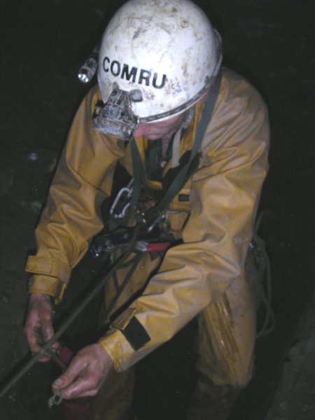 sc_xveinrigging.jpg - Karli adding the finishing touches to the rigging.