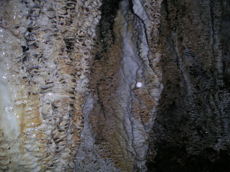 sc_24m_sublevelmanway1.jpg - Some of the calcite formations in the manway.