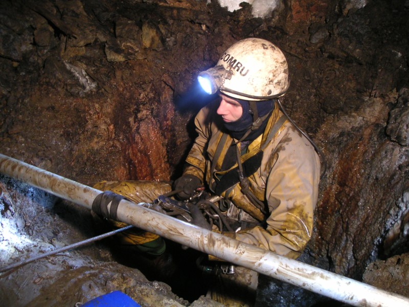 sc_scxv_mitchells_sump2.jpg - The second sump on the Smallcleugh Cross Vein, Mitchell's Sump. Totally blocked at a depth of 10m.