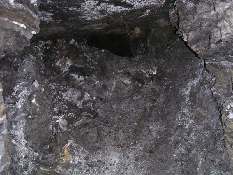 sc_whimseyshaftlevel1.jpg - Past the floor collapse the passage went on, as can be seen to the top of the photograph, however I did not go further here, reaching the bottom of the shaft was the prime target.