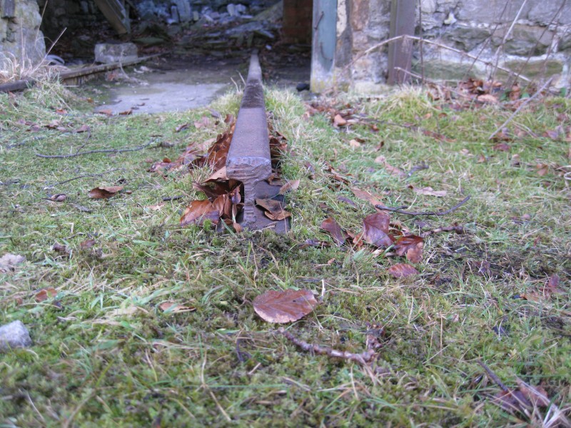 IMG_5628.JPG - Cut rail going into the mineshop.