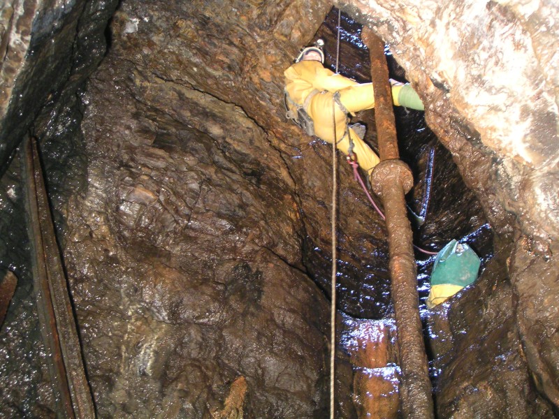 frogshaft_karlibottom.jpg - Karli just about to land.