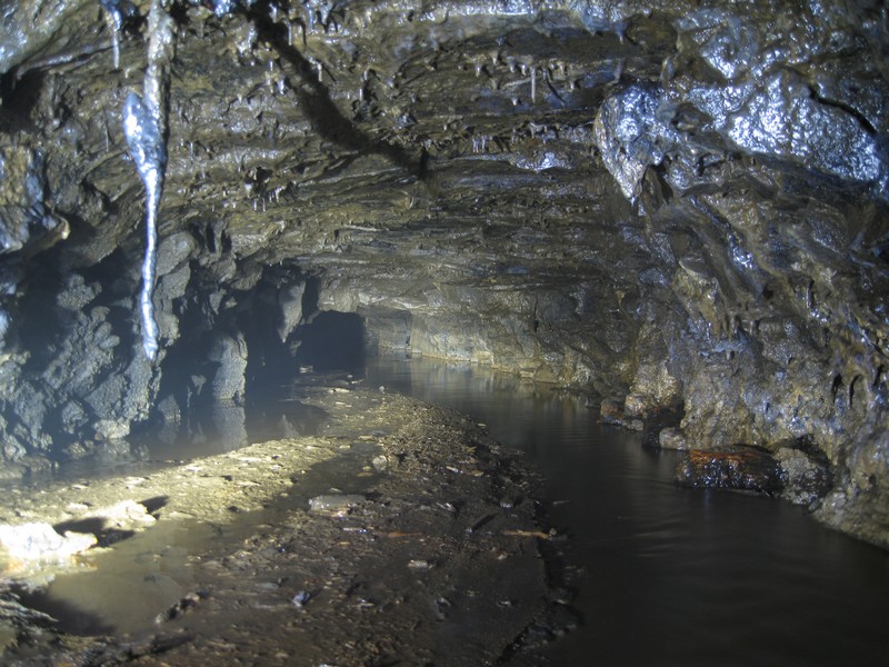 IMG_4778.JPG - Looking downsteam inside the level - this is the start of the incline going down to Nentsberry Shaft.