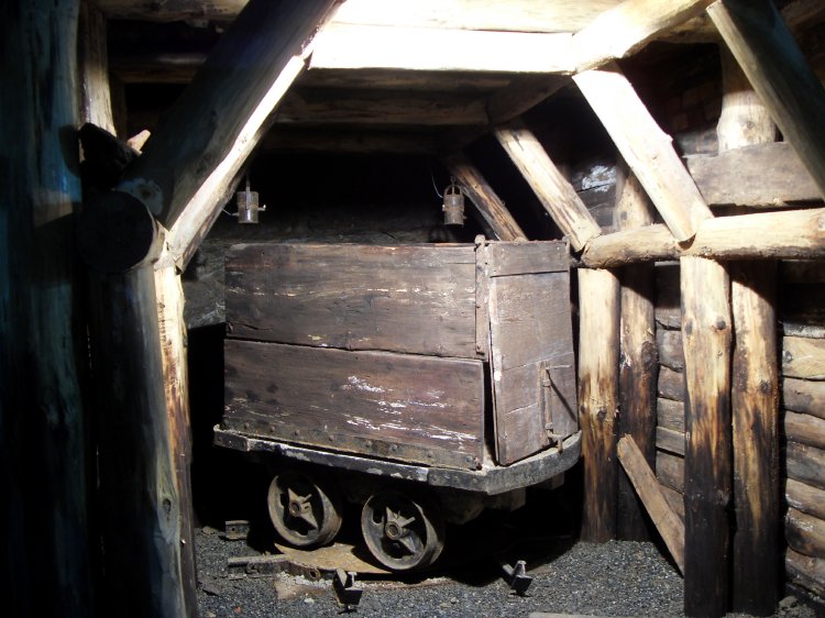 zs_tourist03.jpg - Wooden ore truck in a little heading. The timber is purely for decoration.